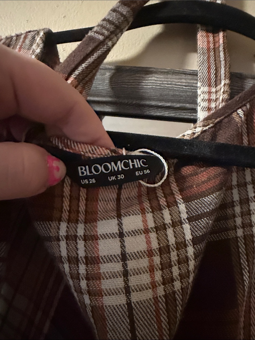BloomChic Brown and Cream Plaid Sleeveless Maxi Dress - Picture 2 of 3